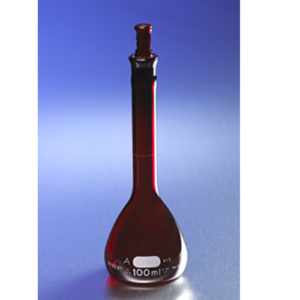 PYREX® Low Actinic 2L Class A Volumetric Flask with Glass Standard Taper Stopper