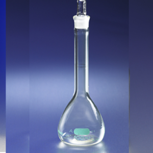 PYREXPLUS® Class A Volumetric Flask, Protective Coating, with PYREX® Standard Taper Stopper
