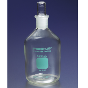 PYREXPLUS® Narrow Mouth Reagent Storage Bottles with Standard Taper Stopper