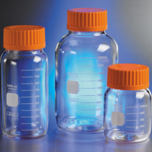 PYREX® Round Wide Mouth Media Storage Bottles, with GLS 80 Screw Cap
