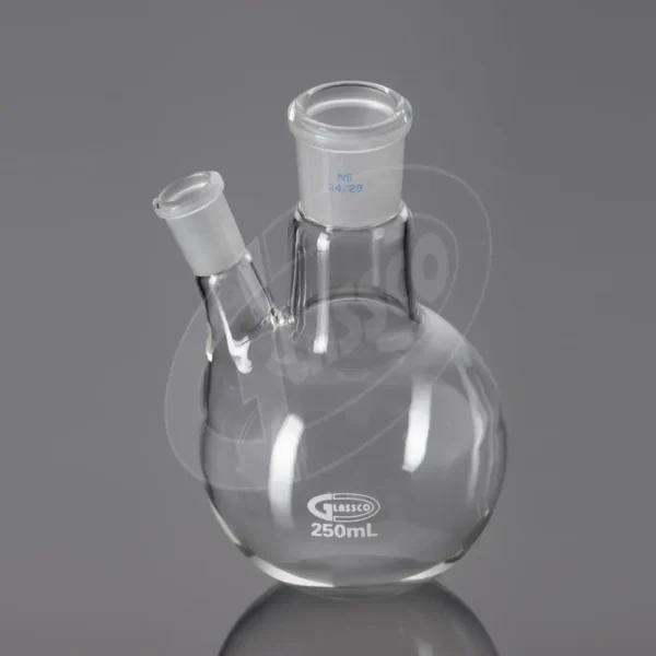 059.202.09 - 500ml Flasks, Round Bottom, 2 Neck Angular