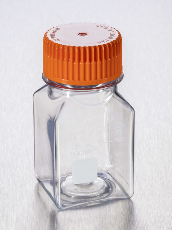 431530 - Corning® 125 mL Square PET Storage Bottles with 45 mm Caps
