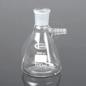 Flask, Buchner, plain side arm and ground socket, ISO
