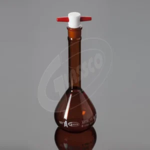Amber Volumetric Flask, Qr Coded, CLASS A, SERIALIZED, With PTFE Stopper, ASTM