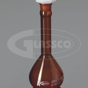 Amber Volumetric Flask, CLASS A, UNSERIALIZED, With Polyethylene Stopper, ASTM